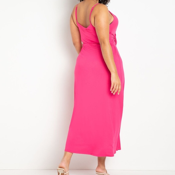 Eloquii | Pink Cutout Tie Detail Dress - Picture 3 of 5